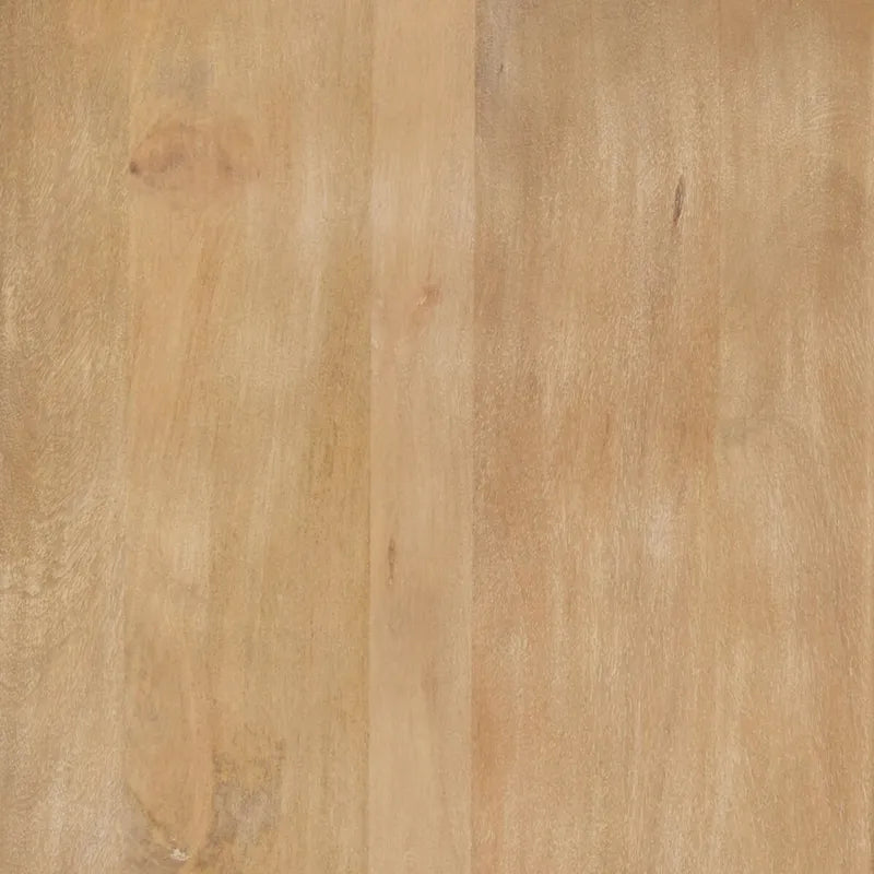 Table basse ronde cannelée marron foncé — Bois de manguier massif, Vérin hydraulique, 122 cm