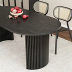 Table à manger ovale en bois massif