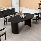 Table à manger ovale en bois massif