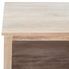 Table basse carrée à étagère unique avec sculptures ajourées — 86 cm