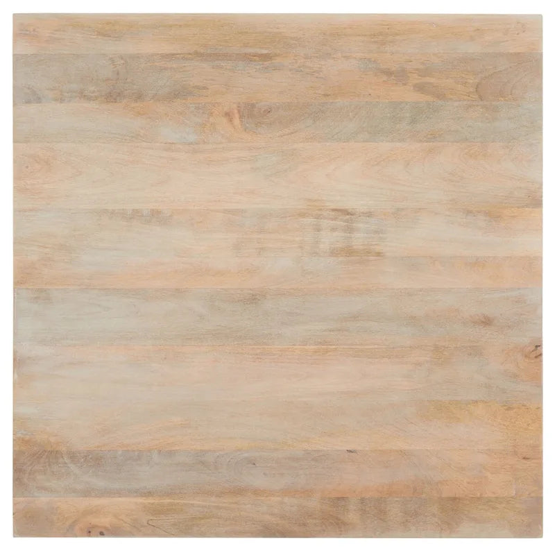 Table basse carrée à étagère unique avec sculptures ajourées — 86 cm