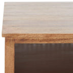 Table basse carrée à étagère unique avec sculptures ajourées — 86 cm