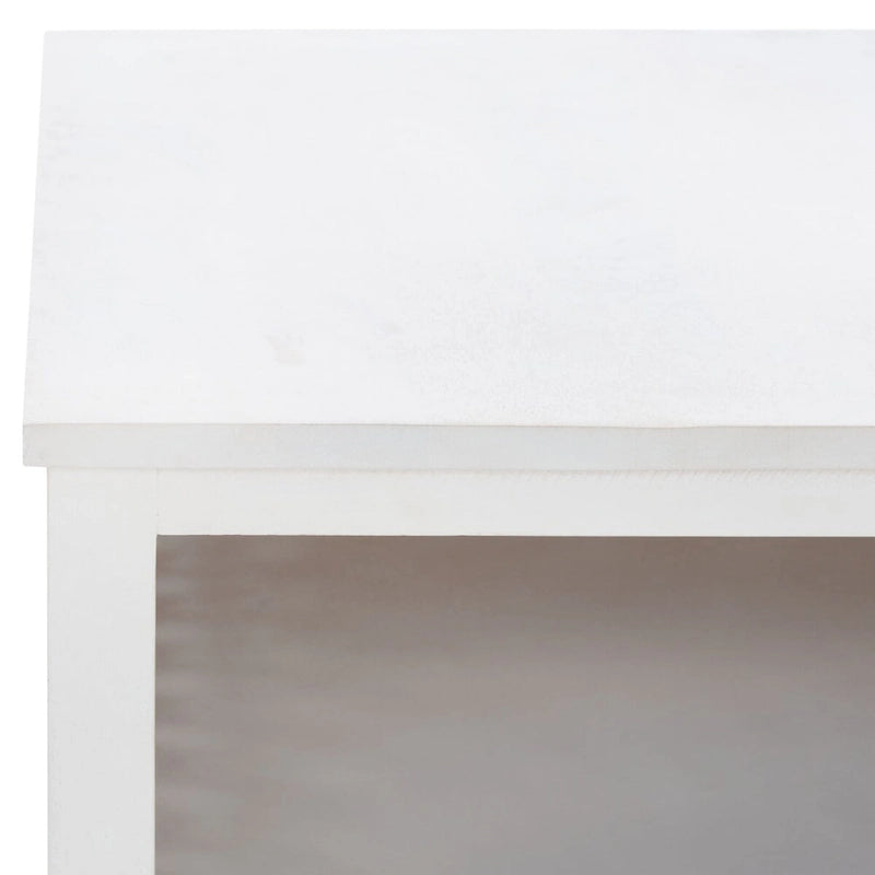 Table basse carrée à étagère unique avec sculptures ajourées — 86 cm