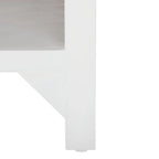 Table basse carrée à étagère unique avec sculptures ajourées — 86 cm