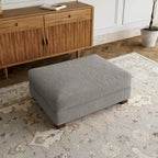 Pouf rectangulaire en velours côtelé pour salon