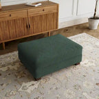 Pouf rectangulaire en velours côtelé pour salon