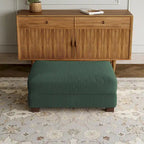 Pouf rectangulaire en velours côtelé pour salon