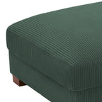 Pouf rectangulaire en velours côtelé pour salon