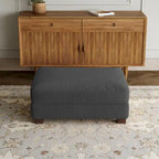 Pouf rectangulaire en velours côtelé pour salon