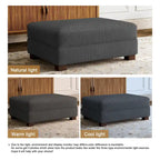 Pouf rectangulaire en velours côtelé pour salon
