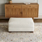 Pouf rectangulaire en velours côtelé pour salon