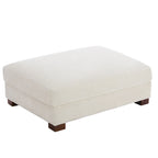 Pouf rectangulaire en velours côtelé pour salon