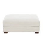 Pouf rectangulaire en velours côtelé pour salon