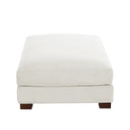 Pouf rectangulaire en velours côtelé pour salon