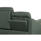 Causeuse inclinable à accoudoirs ronds en cuir véritable 57" — Ressorts Dual-Flex