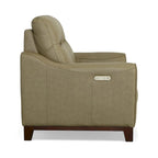 Causeuse inclinable à accoudoirs ronds en cuir véritable 57" — Ressorts Dual-Flex