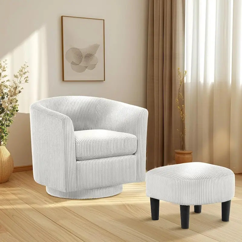 Fauteuil club contemporain à haut dossier à oreilles — Rembourré, pieds en bouleau, 71 cm H
