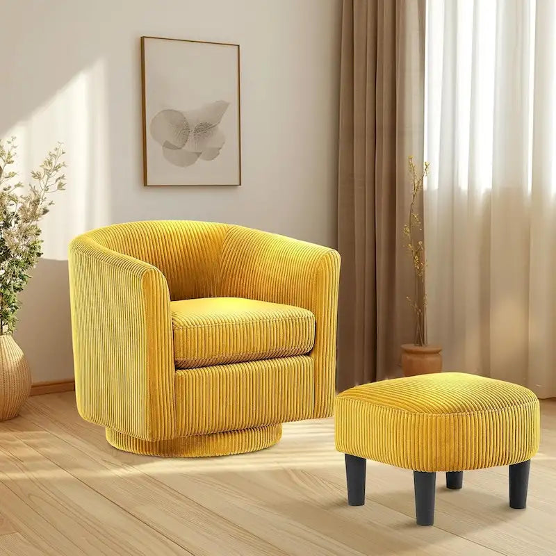 Fauteuil club contemporain à haut dossier à oreilles — Rembourré, pieds en bouleau, 71 cm H