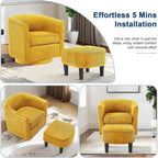 Fauteuil club contemporain à haut dossier à oreilles — Rembourré, pieds en bouleau, 71 cm H