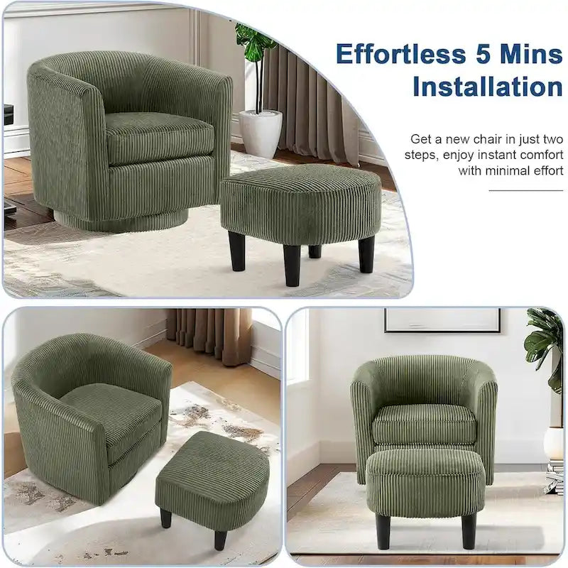 Fauteuil club contemporain à haut dossier à oreilles — Rembourré, pieds en bouleau, 71 cm H