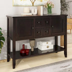 Console vintage avec quatre petits tiroirs et étagère inférieure