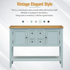 Console vintage avec quatre petits tiroirs et étagère inférieure