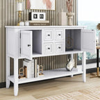 Console vintage avec quatre petits tiroirs et étagère inférieure