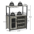 Meuble Bar d'Intérieur avec Étagères Réglables — MDF Hydrofuge, 27"L