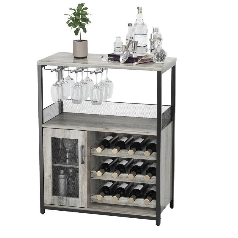 Meuble Bar d'Intérieur avec Étagères Réglables — MDF Hydrofuge, 27"L