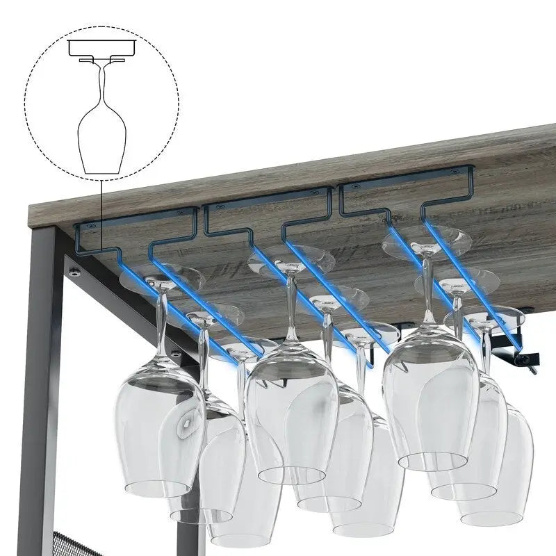 Meuble Bar d'Intérieur avec Étagères Réglables — MDF Hydrofuge, 27"L